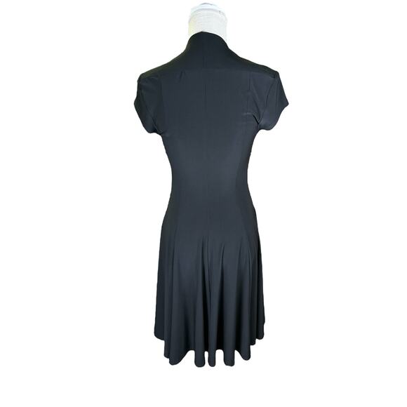 Norma Kamali Fit & Flare Knee Length Dress Women's Med Swing Skirt Stretch Chic - Picture 5 of 7